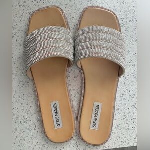 Steve Madden Rhinestone Slides - like new